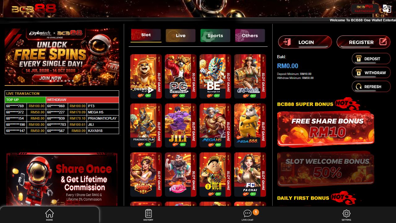 BCB88 homepage screenshot
